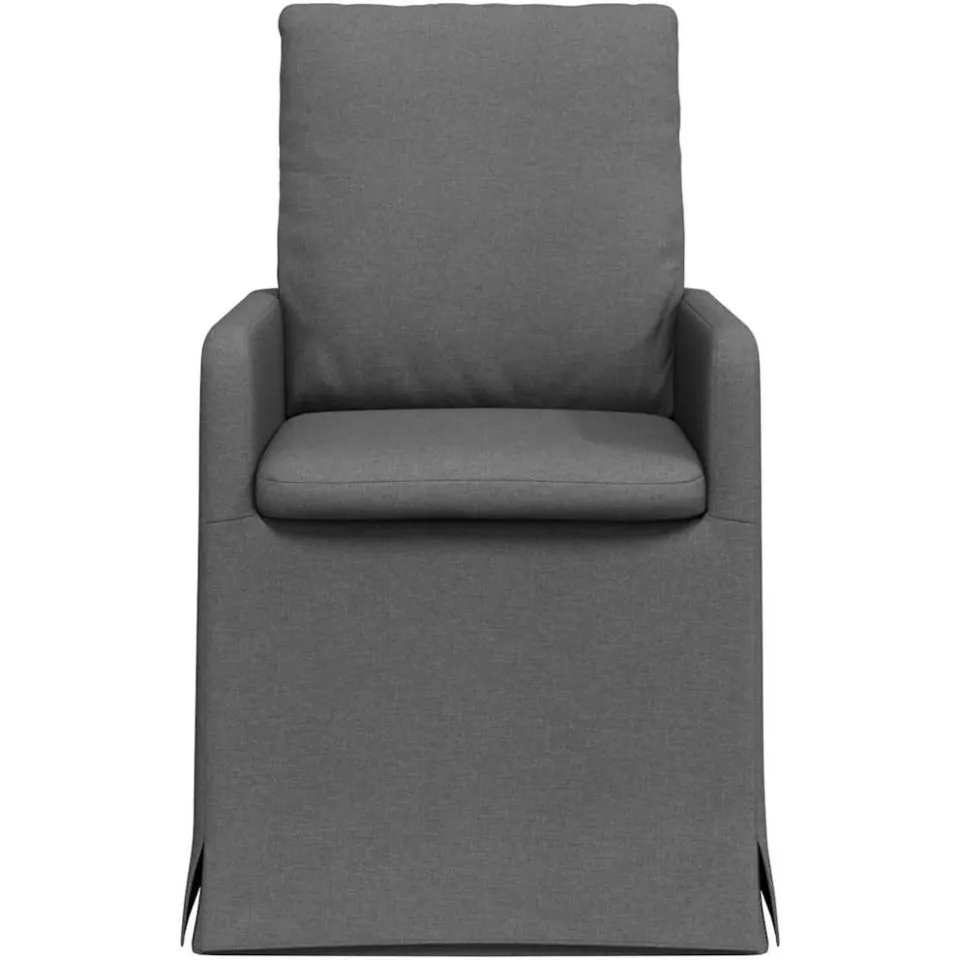 vidaXL Eettafelstoelen 2 st Stof Donkergrijs 57 x 67 x 98 cm