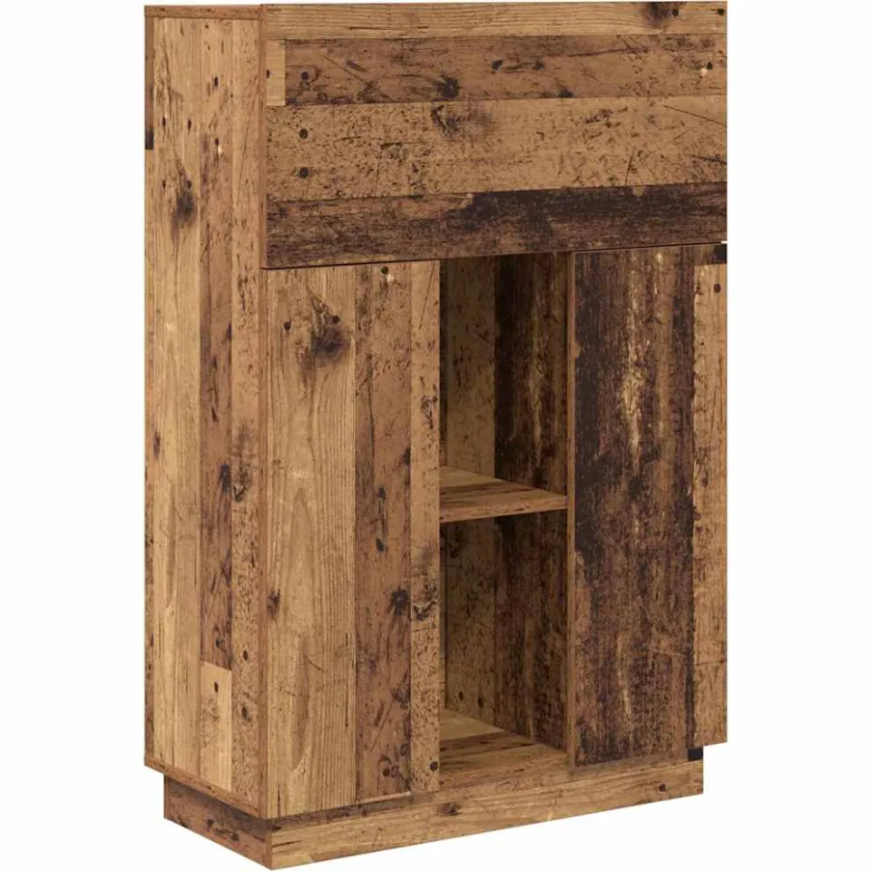vidaXL Bureau Oud Hout 71,5 x 31,5 x 106,5 cm Bewerkt hout bruin, foto 3