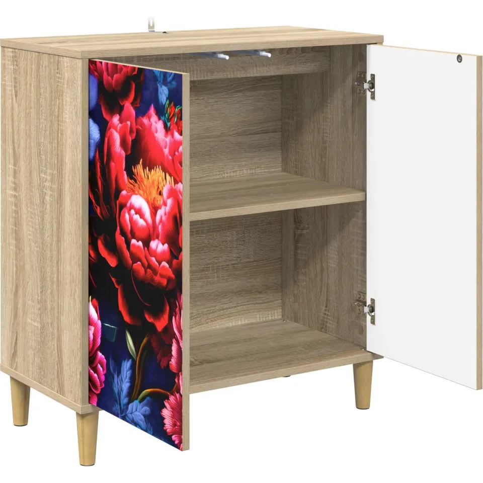 vidaXL Dressoir KIEL Sonoma 69 x 33 x 75 cm Bewerkt hout Bruin