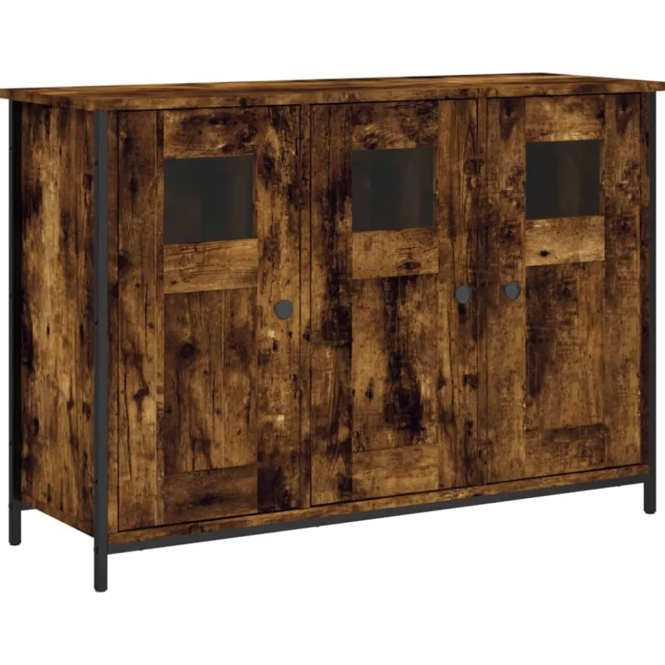 vidaXL Dressoir 100x35x70 cm bewerkt hout gerookt eikenkleurig, foto 3