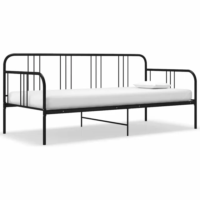 vidaXL Slaapbank metaal zwart 90x200 cm