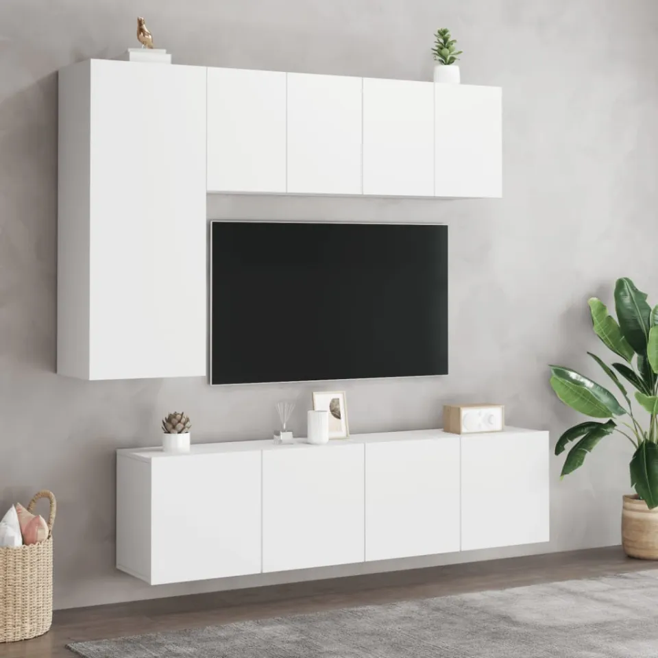 vidaXL Tv-meubel wandgemonteerd 60x30x41 cm wit, foto 4