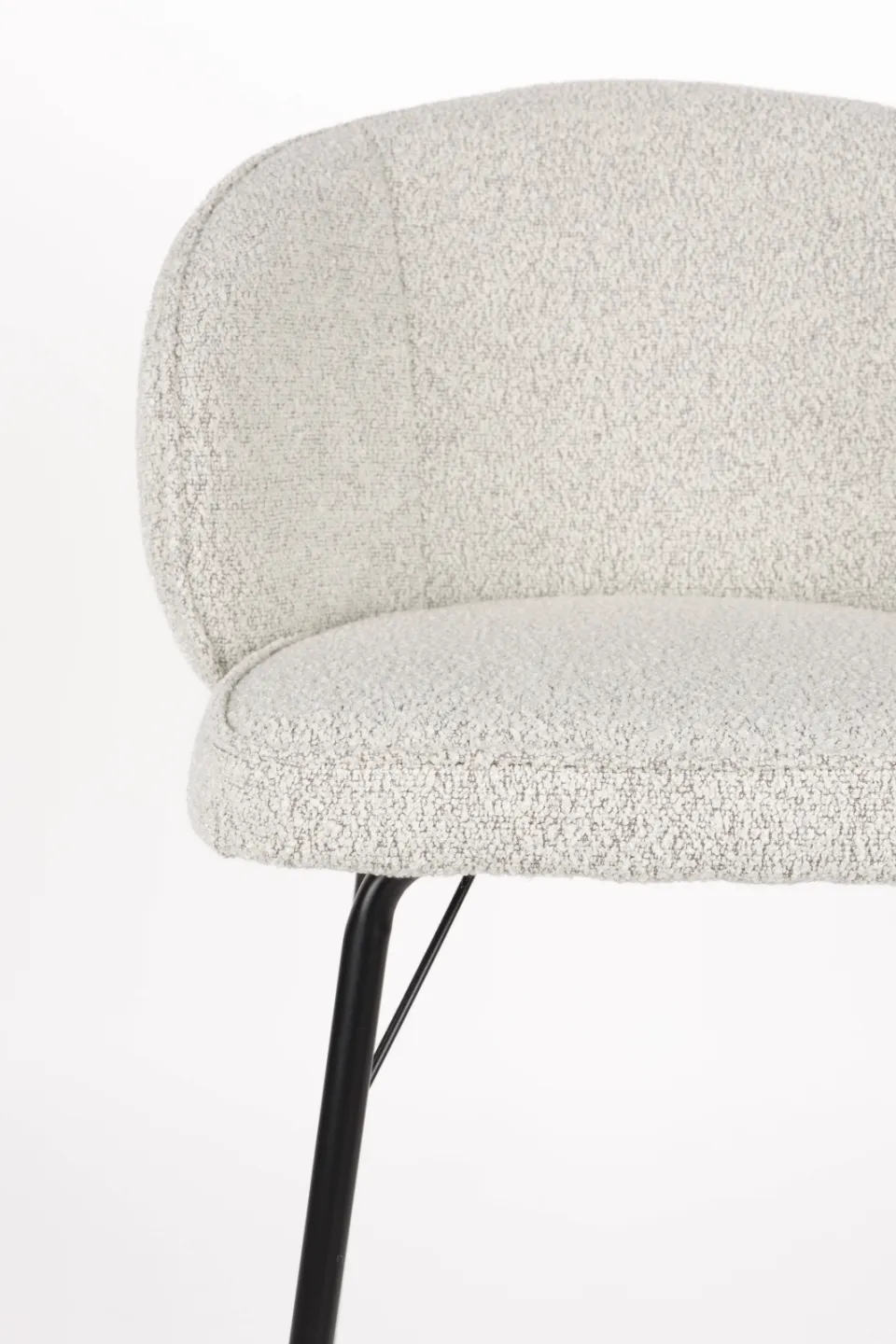 Housecraft Living Joa barkruk met rugleuning bouclé beige, foto 7