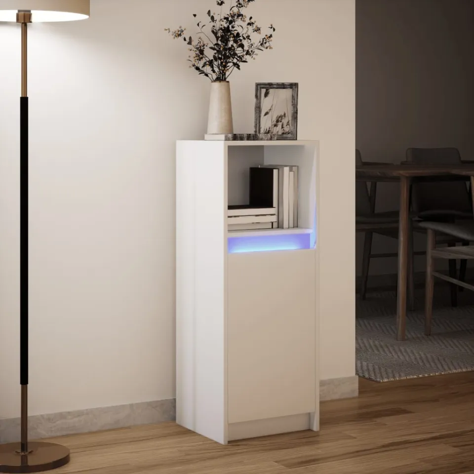 vidaXL Dressoir met LED 38x34x100 cm bewerkt hout wit, foto 4
