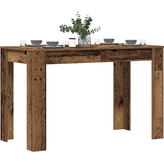 vidaXL Eettafel 120x60x76 cm bewerkt hout oud houtkleurig Bruin