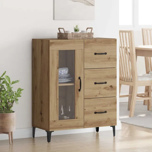 vidaXL Dressoir Artisan Eiken 69,5 x 34 x 90 cm, foto 2