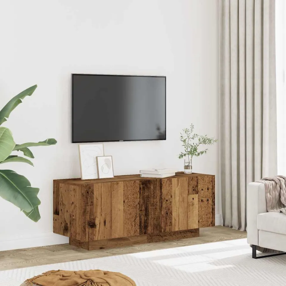 vidaXL Tv-meubel 100x35x40 cm bewerkt hout oud houtkleurig bruin, foto 2