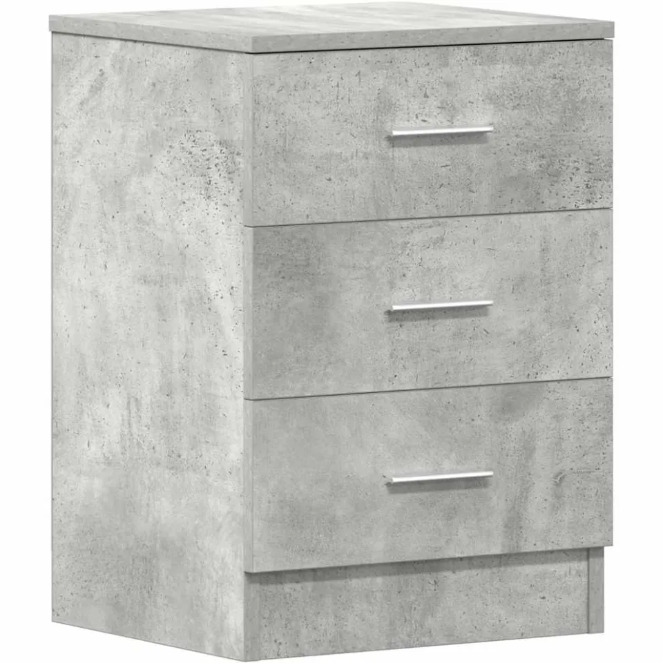vidaXL Nachtkastjes 2 st 38x35x56 cm bewerkt hout betongrijs grijs, foto 4