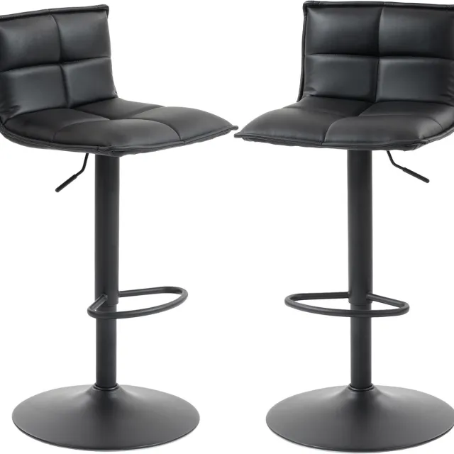 Homcom barkruk - PU, metaal - 44x45x106cm - Zwart