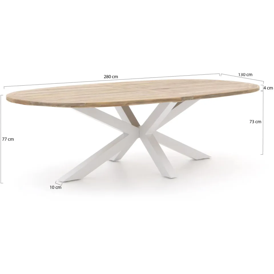 Manifesto Furniture Manifesto Rivola/ROUGH-Y Ellips 280cm dining tuinset 9-delig, foto 3