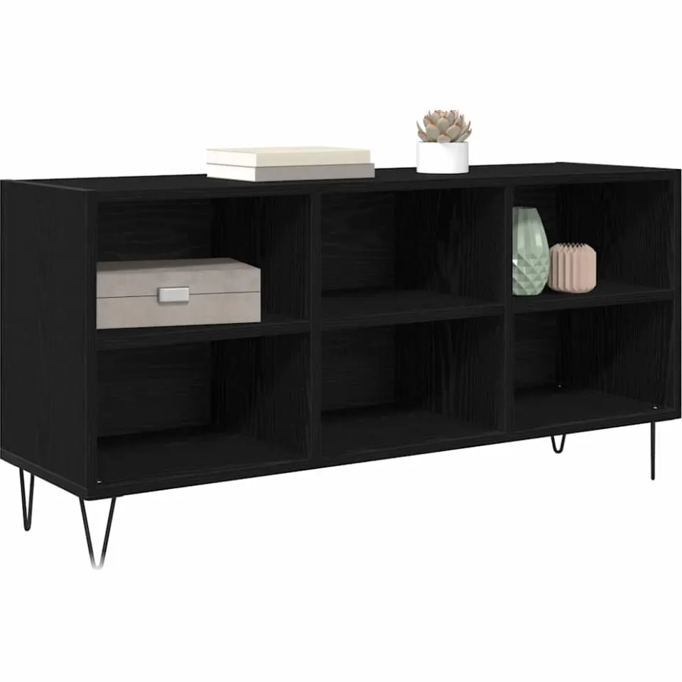 vidaXL TV-kast 103,5 x 30 x 50 cm Zwart Eiken Bewerkt hout
