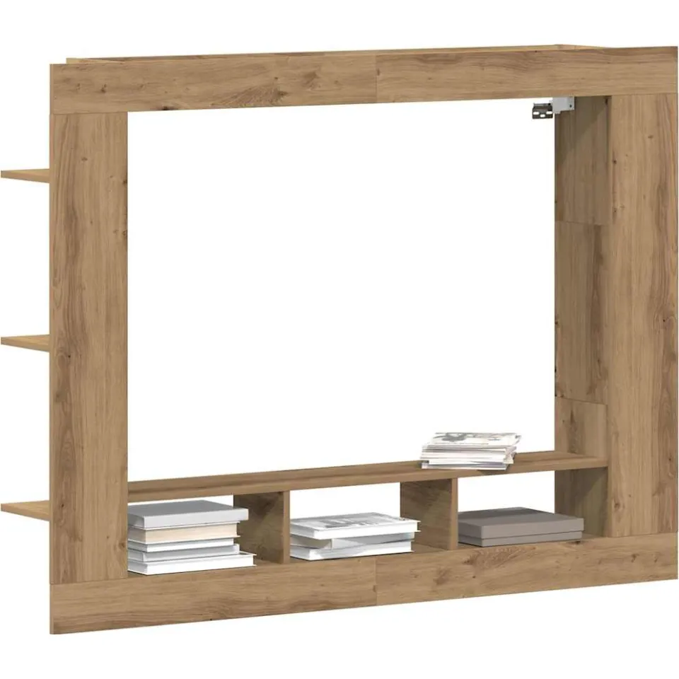 vidaXL TV-kast 152 x 22 x 113 cm artisanaal eikenkleurig Bewerkt hout Bruin