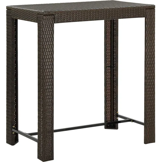 vidaXL Tuinbartafel 100x60,5x110,5 cm poly rattan bruin