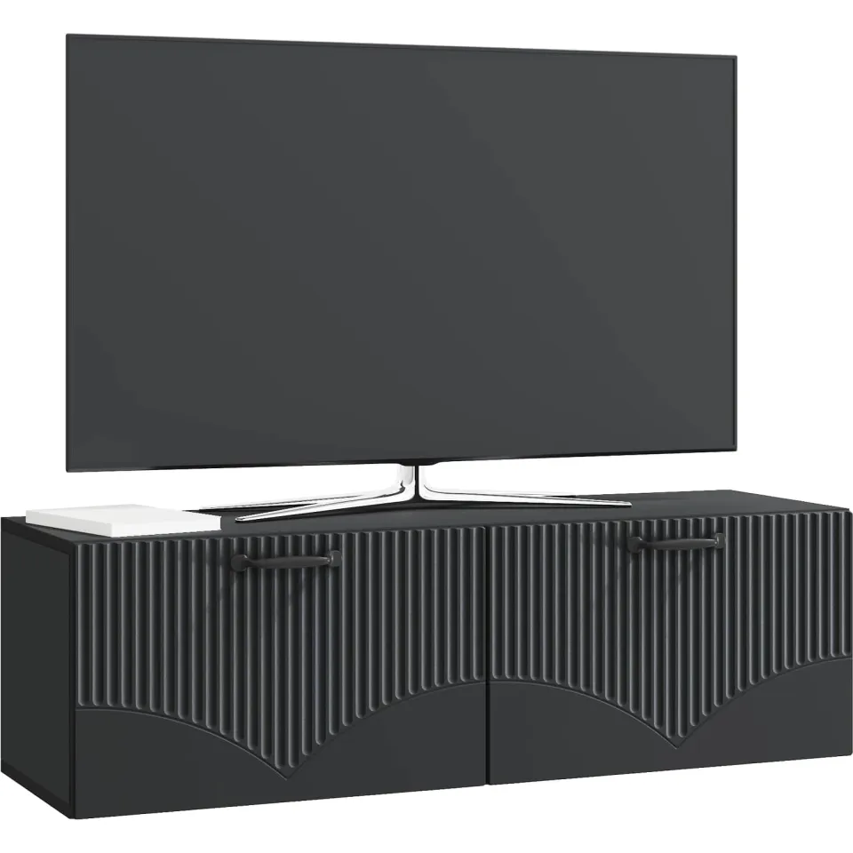 vidaXL Wandbeugel TV-kast Zwart 98 x 31 x 30 cm Bewerkt hout
