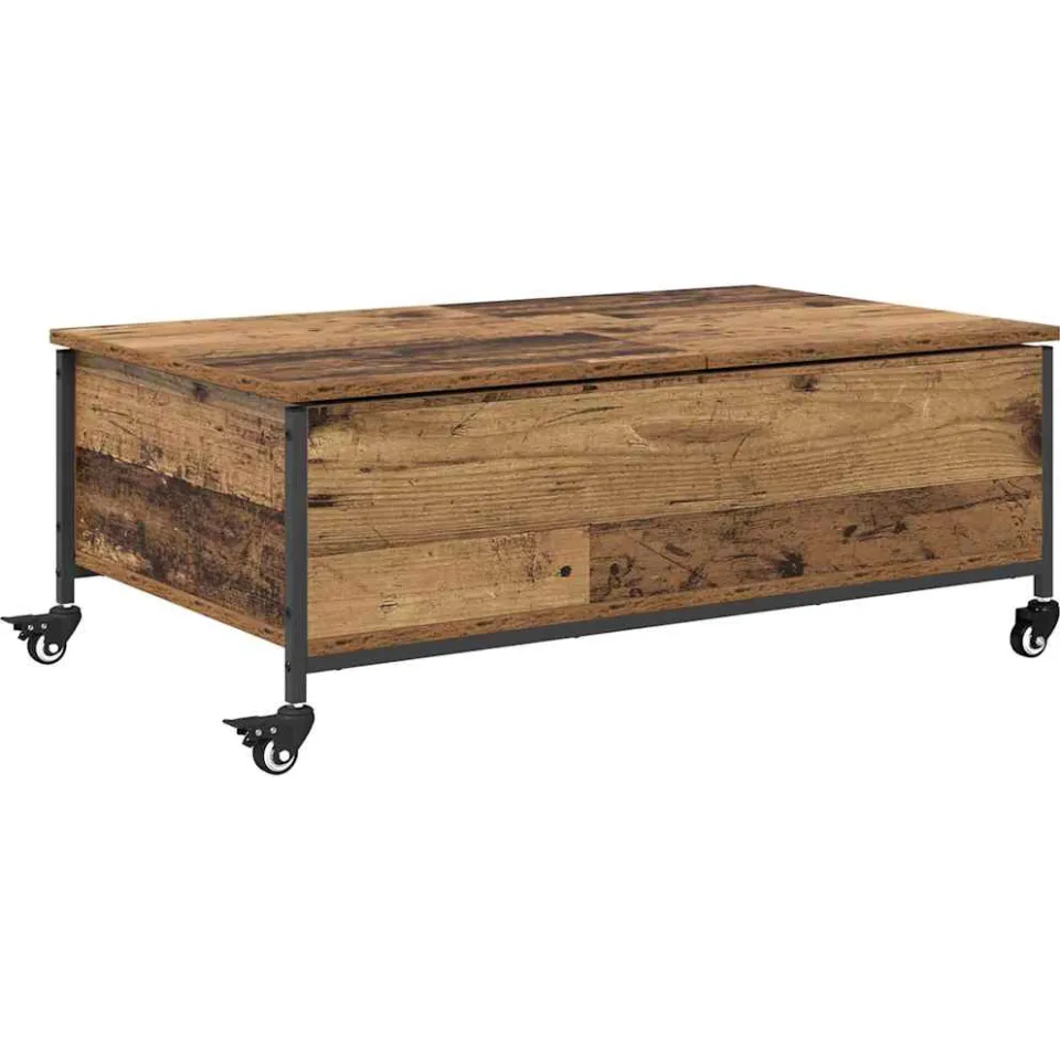 vidaXL Salontafel Oud Hout 91 x 55 x 32 cm Bewerkt hout bruin, foto 3