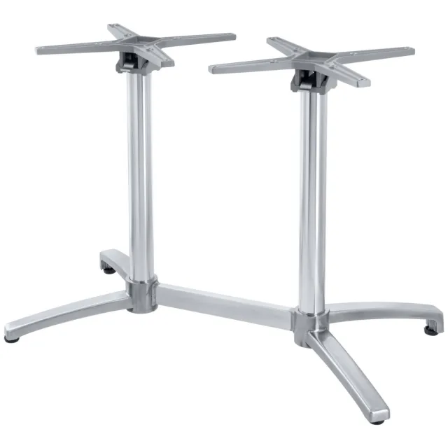 Vega Dubbele tafelzuil voor buiten Taipa opvouwbaar; 50x95x72 cm (BxLxH); zilver