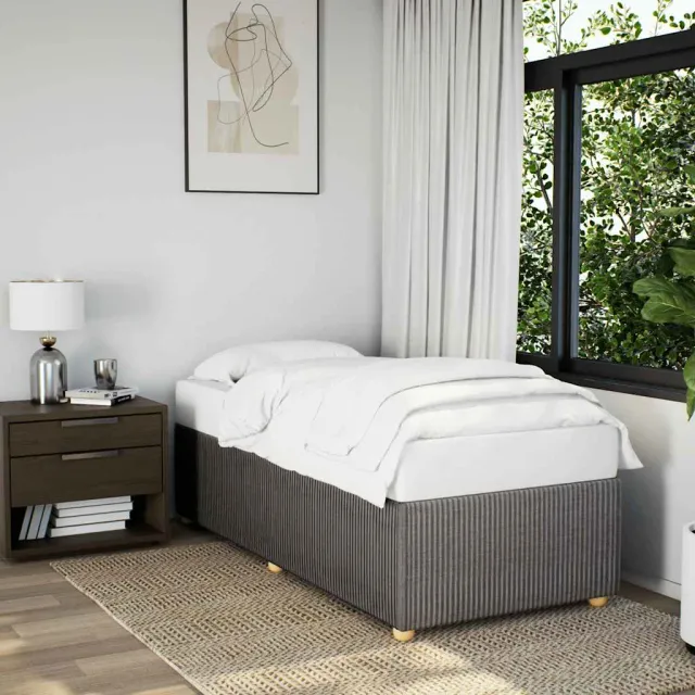 vidaXL Bedframe zonder matras 90x200 cm stof taupe
