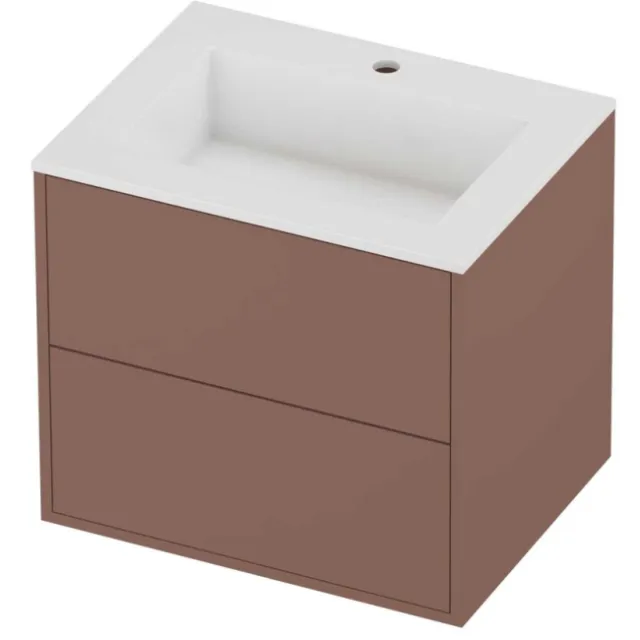 Proline Aristo Badmeubelset Polystone Elegant In Kader 60x46x54 cm Glans Wit Beauty Blush Rosé Goud