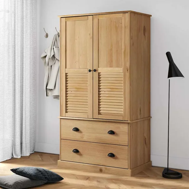 vidaXL Kledingkast VIGO 90x55x170 cm massief grenenhout Bruin