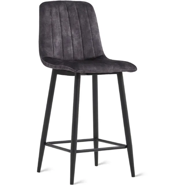 Set van 2 - Nest of Nora Barkrukken Osta - 65 cm - Velvet - Antraciet - Keuken