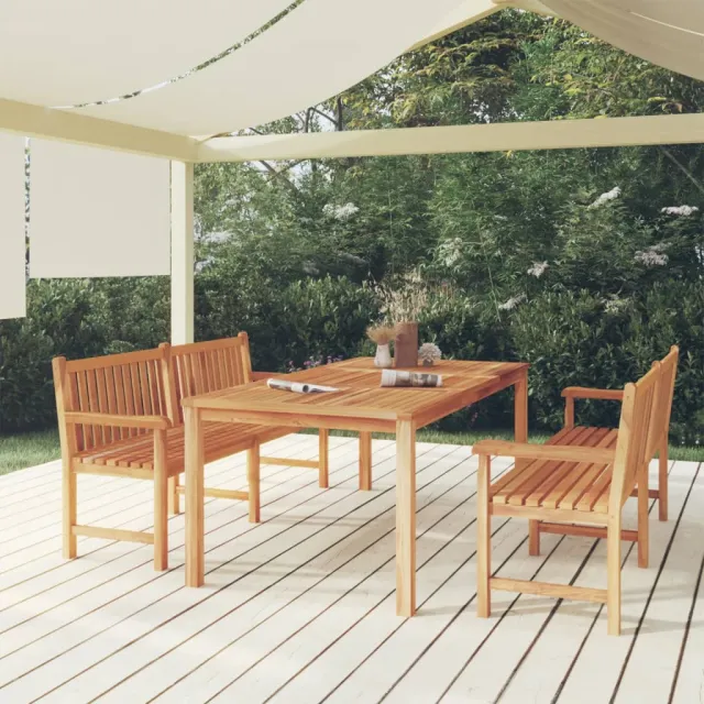 vidaXL 3-delige Tuinset massief teakhout bruin, foto 2