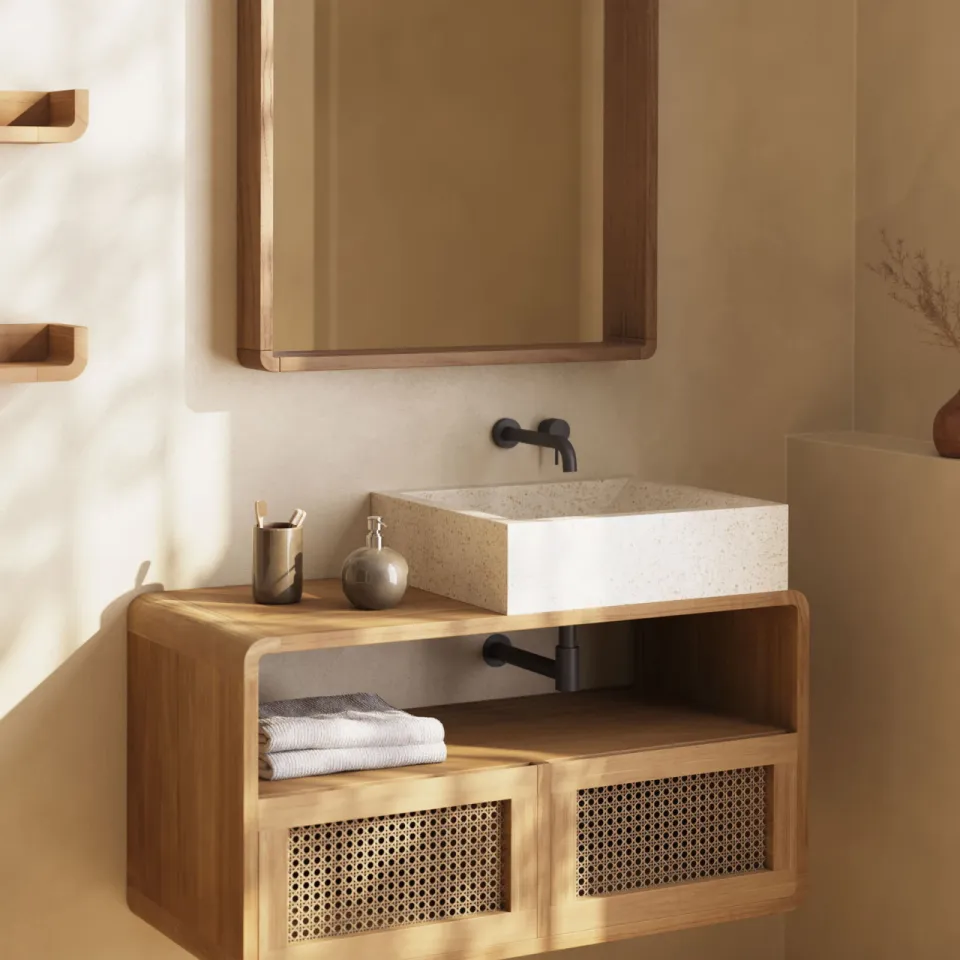 Kave Home Sabiela badkamermeubel teak naturel, foto 6
