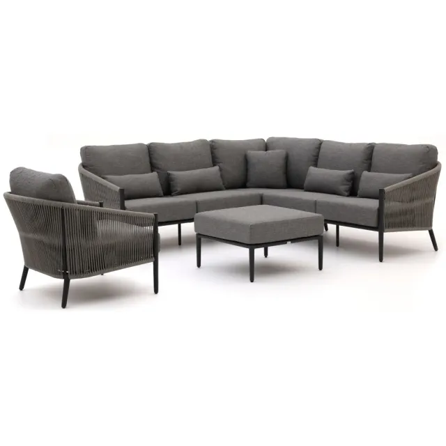 Bellagio tuinmeubelen Bellagio Mineo hoek loungeset 5-delig Grijs