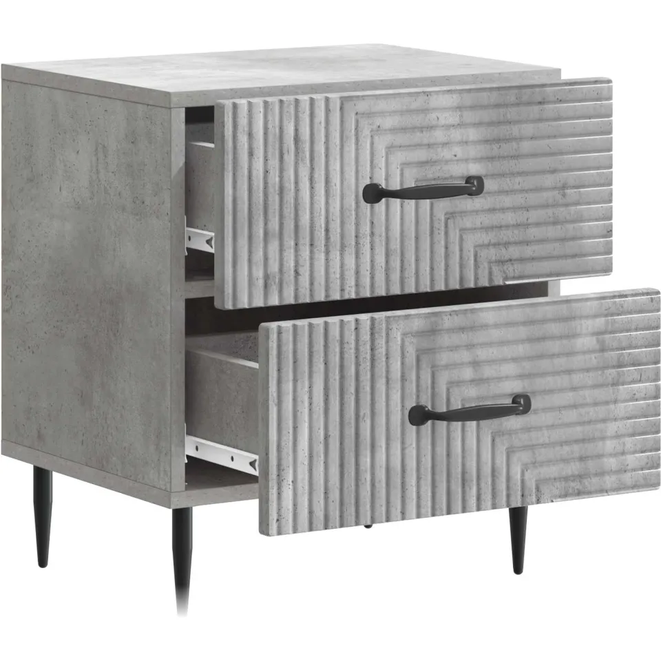 vidaXL Nachtkastje Betongrijs 43 x 34,5 x 47,5 cm Bewerkt hout
