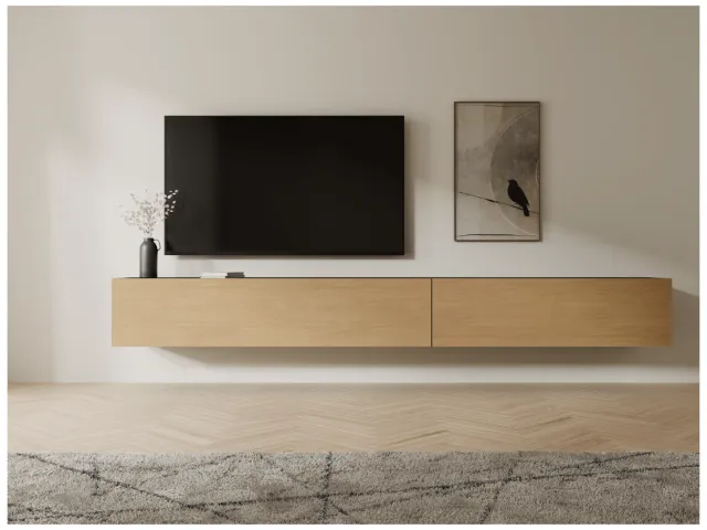 Mobistoxx Tv-meubel KINGSTON 2 klapdeuren 245 cm zwarte eik/eik