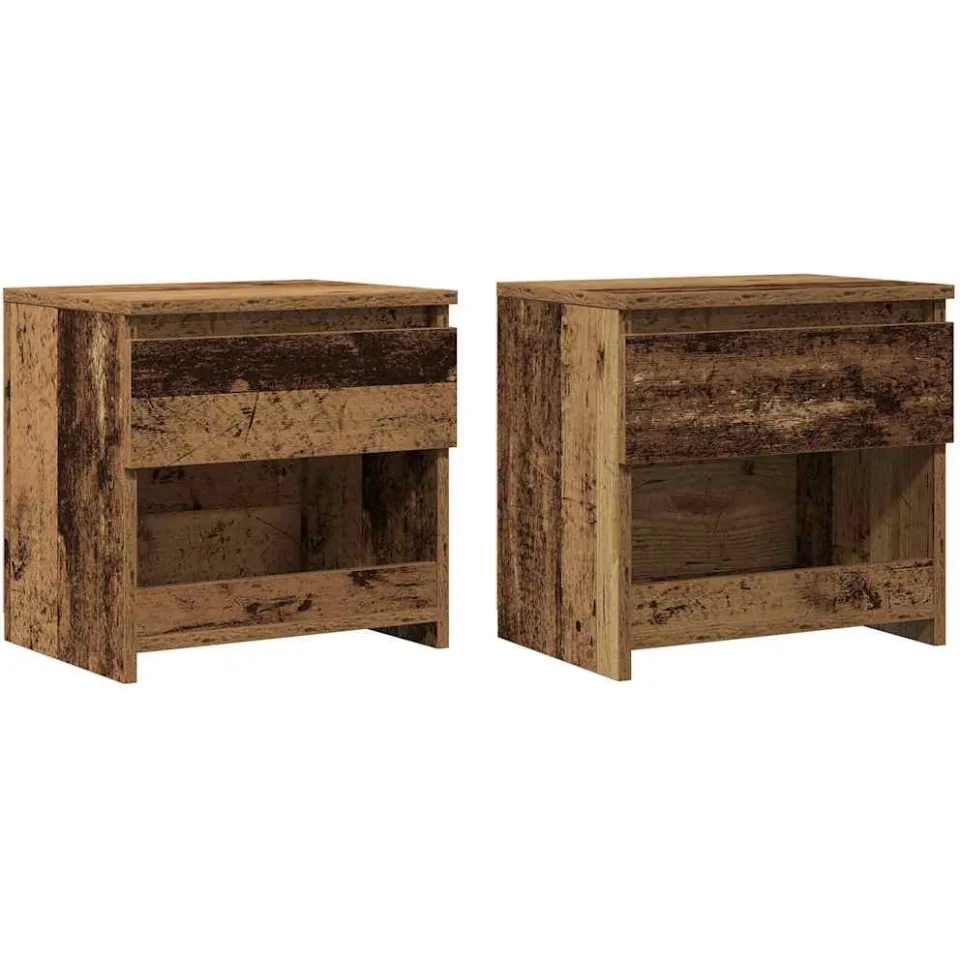 vidaXL Nachtkastjes 2 st 40x30x39 cm bewerkt hout oud houtkleurig Bruin