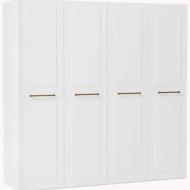Westwing Collection Modulaire draaideurkast Charlotte, 200 cm breed, in verschillende formaten Wit