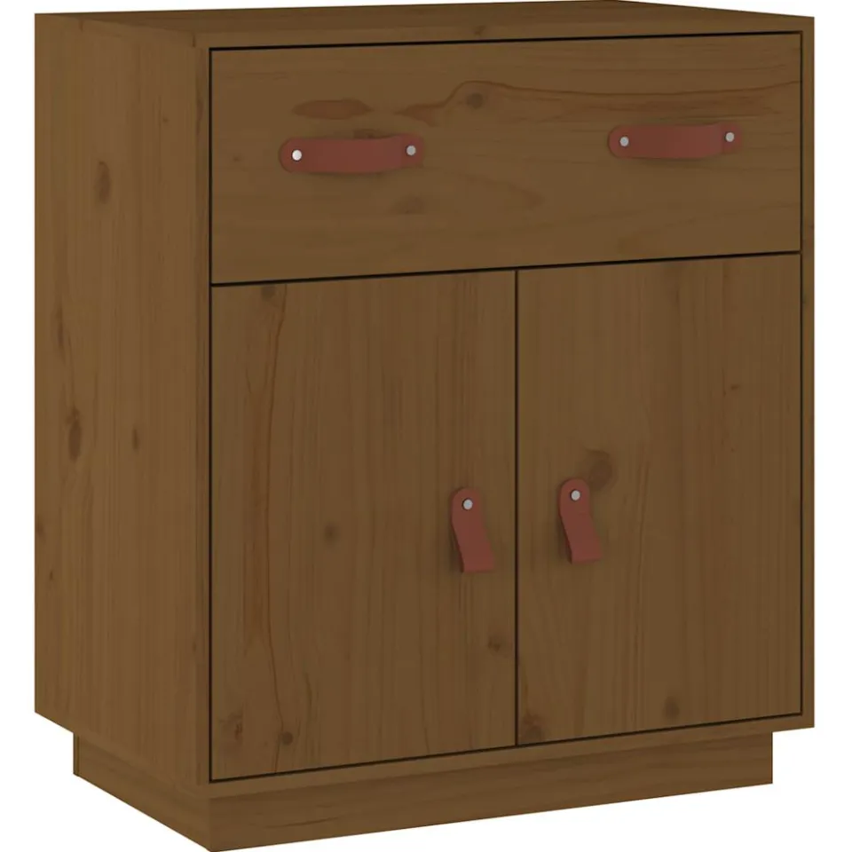 vidaXL Dressoir 65,5x40x75 cm massief grenenhout honingbruin