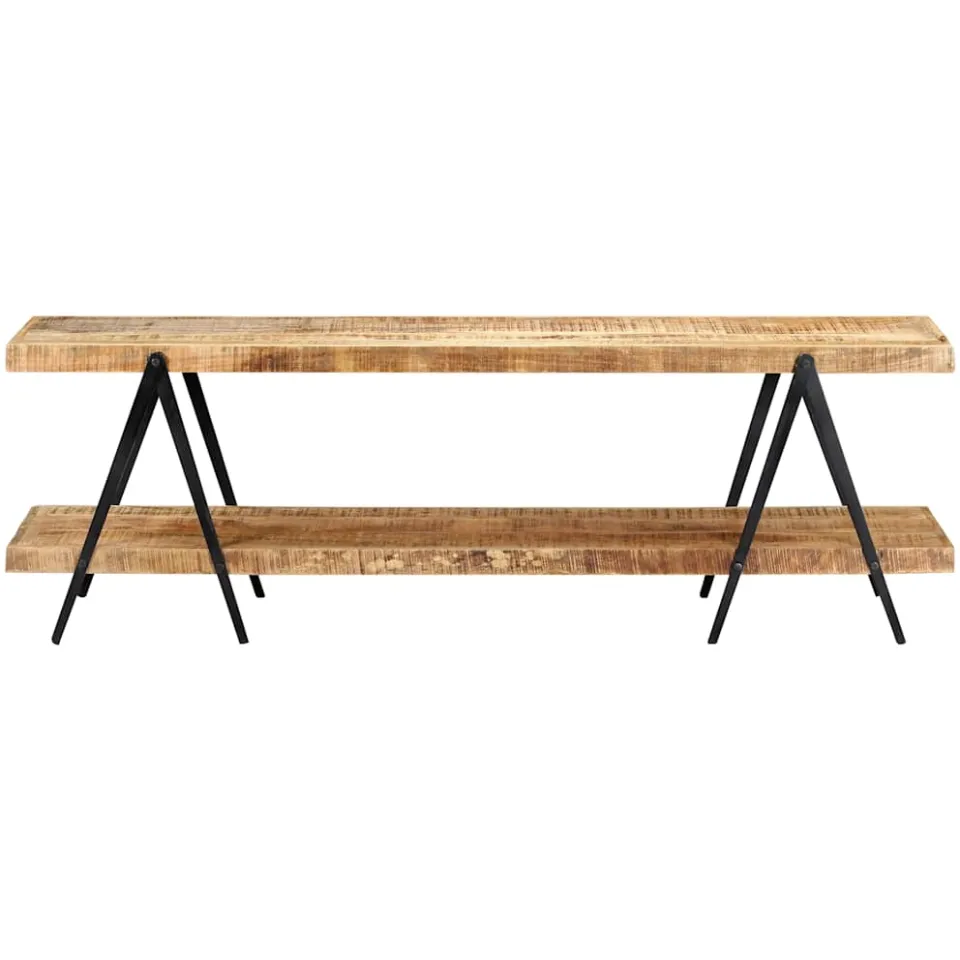 vidaXL Tv-meubel 160x40x50 cm massief mangohout bruin, foto 2