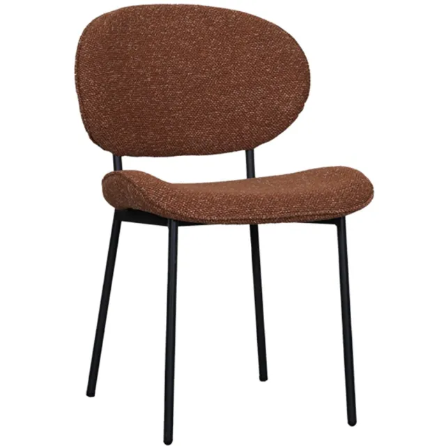 LABEL51 Senn Eetkamerstoel - Oranje - Royal Stof - Zwart Metaal - Stoel - Normale eetkamerstoel