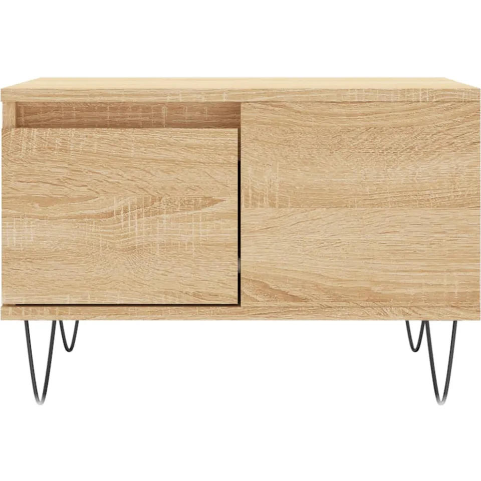 vidaXL Salontafel 55x55x36,5 cm bewerkt hout sonoma eikenkleurig Bruin