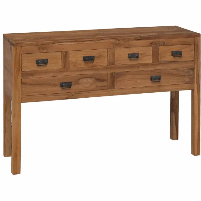 vidaXL Dressoir Naturel 110 x 35 x 75,5 cm Massief Teakhout Bruin