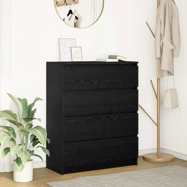 vidaXL Dressoir 80x35x99 cm spaanplaat zwart eikenkleurig
