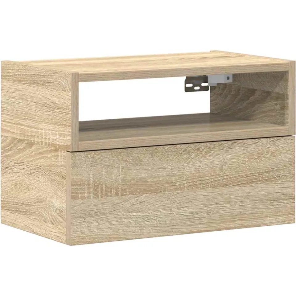 vidaXL Nachtkastje wandgemonteerd 45x26x28,5 cm sonoma eikenkleurig, foto 3