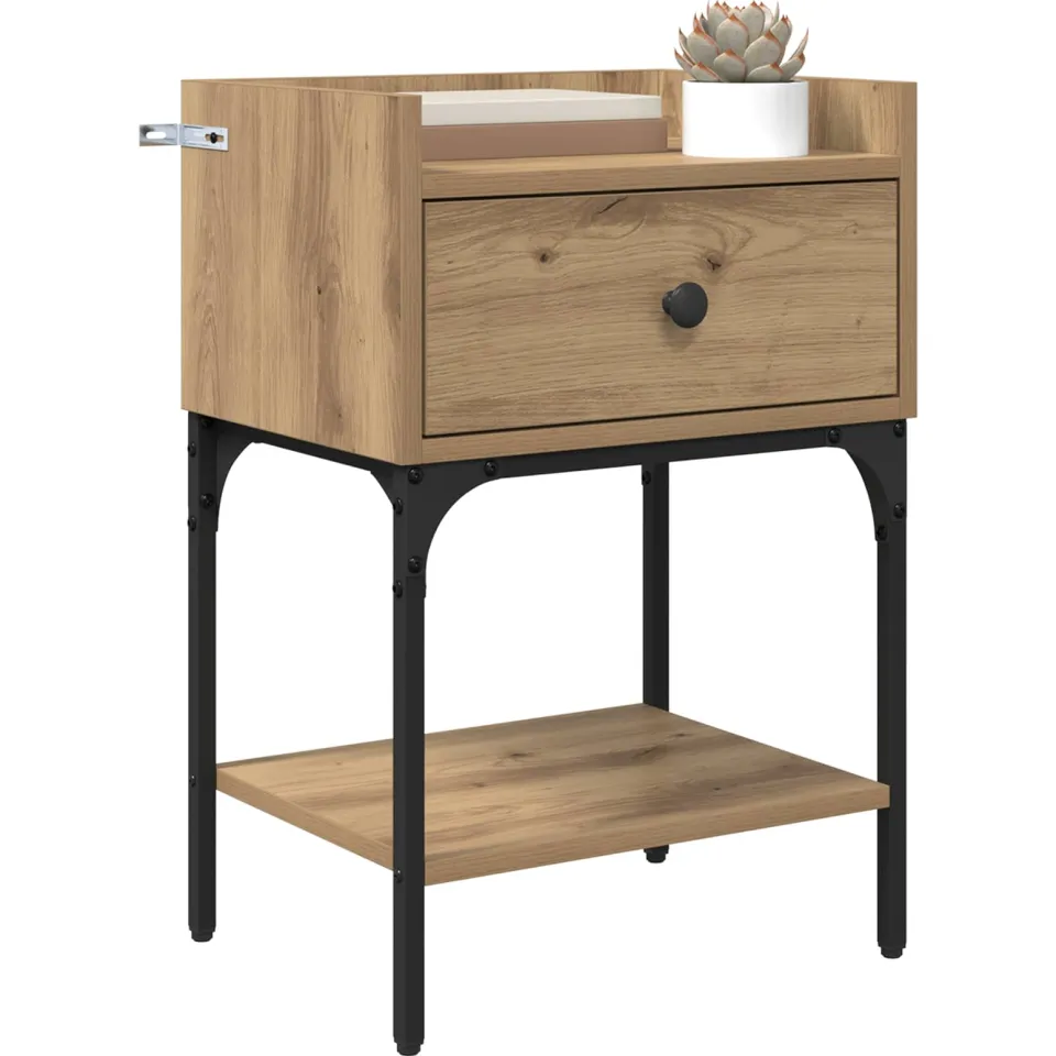 vidaXL Nachtkastje Artisan Eiken 40 x 29 x 60 cm Bewerkt hout Bruin