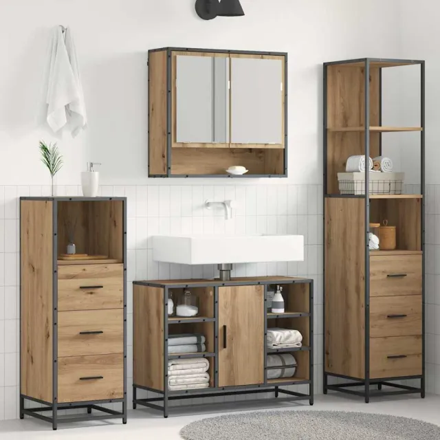 vidaXL Badkamermeubelset 4 st Artisan Eiken 80 x 33 x 60 cm Bruin