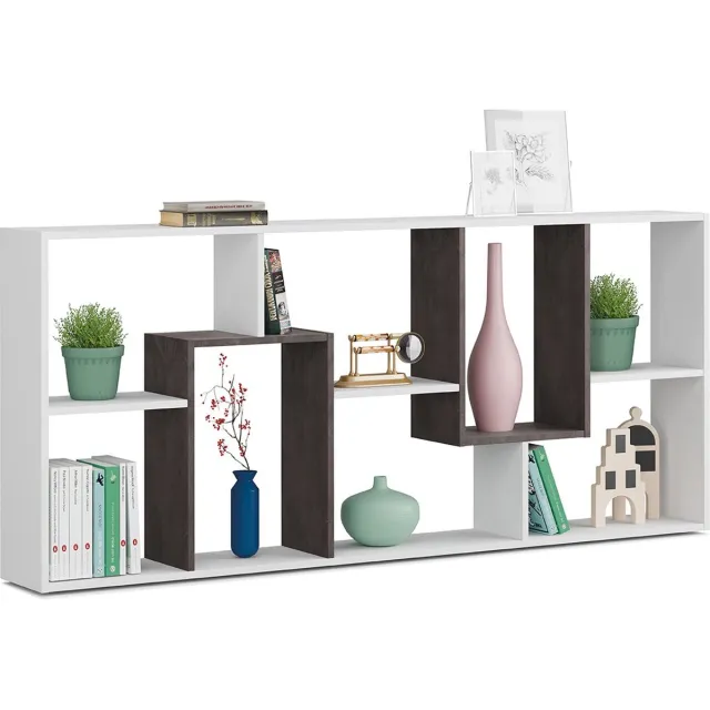 CaliCosy Boekenkast met 8 vakken en meerdere posities - H180 cm - Kawa Wit