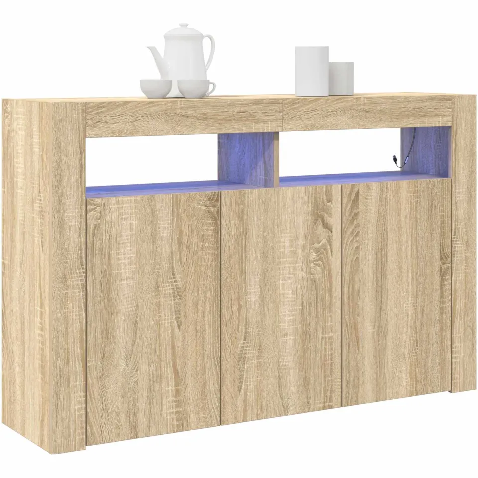 vidaXL Dressoir Sonoma Eiken 116 x 30 x 75 cm Bewerkt hout Bruin