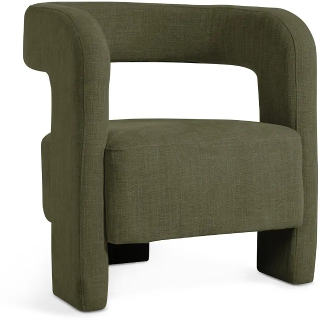 Nest of Nora Design fauteuil Noor - Retro design loungestoel relaxstoel - Groen