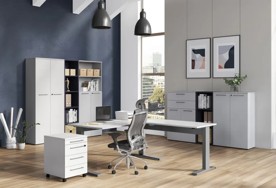 Bureau Ergonoma Lichtgrijs 160 CM grijs, foto 2