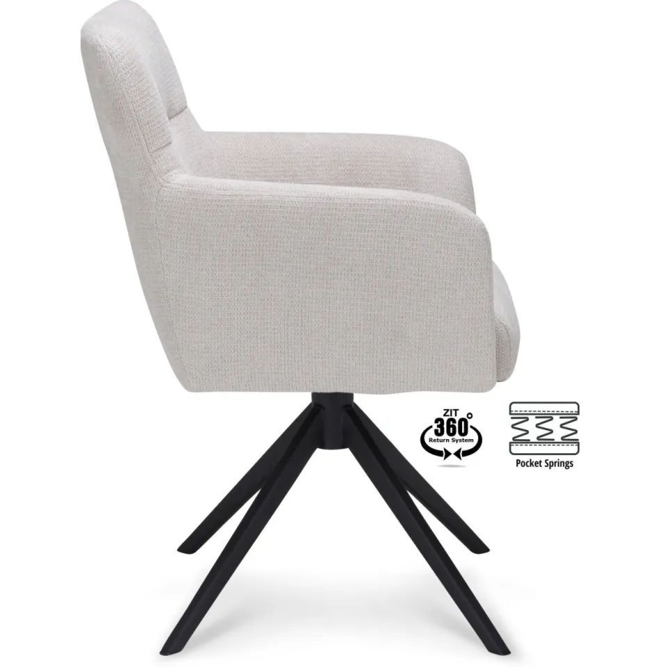 Wehkamp Home Meau armstoel beige, foto 3