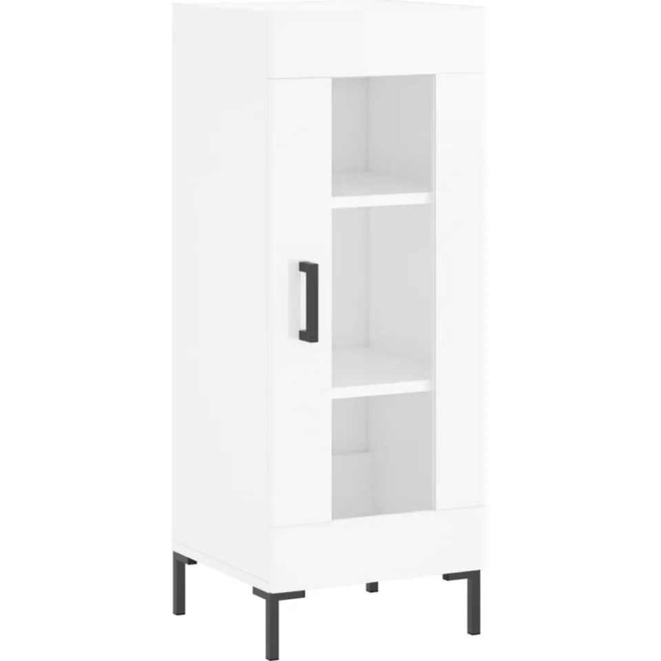 vidaXL Dressoir 34,5x34x90 cm bewerkt hout hoogglans wit, foto 3