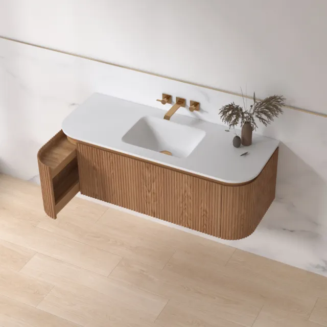 Sanilux Badmeubelset Sanilux Eleganza 120 cm Keramiek Zonder Kraangat Acacia