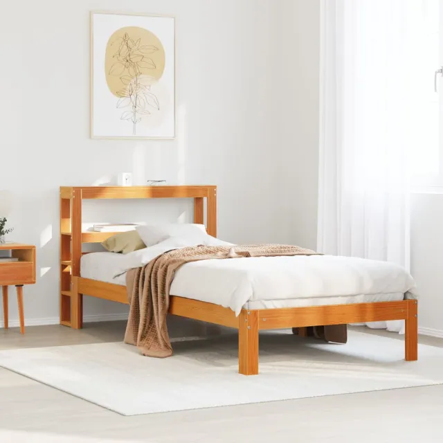 vidaXL Bedframe zonder matras massief grenenhout wasbruin 100x200 cm bruin