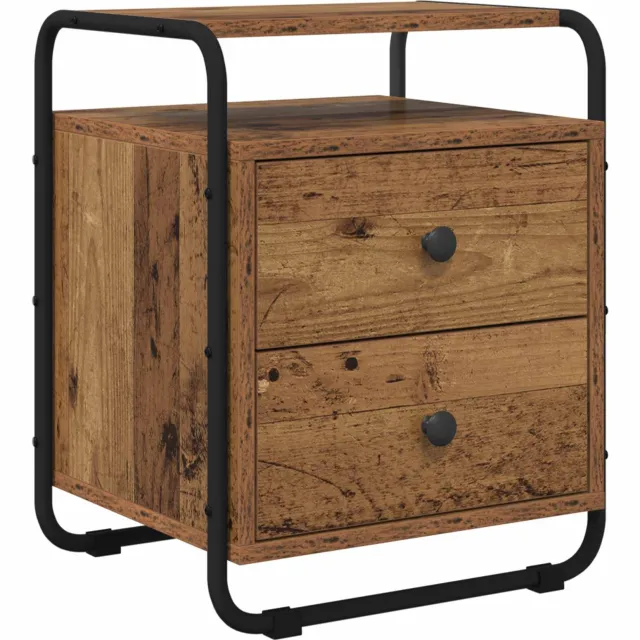 vidaXL Nachtkastje 2 st Oud hout 40 x 36,5 x 50 cm Bewerkt hout bruin, foto 3