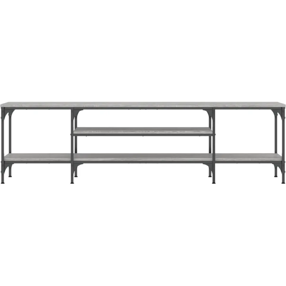 vidaXL Tv-meubel 161x35x45 cm bewerkt hout en ijzer grijs sonoma eiken